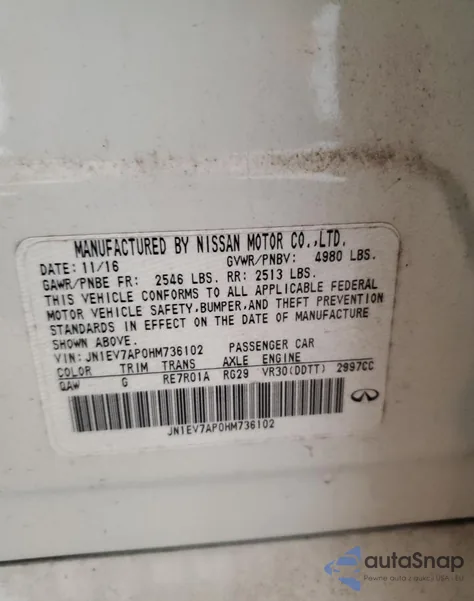 2017 Infiniti Q50 Premium из США, поврежденный, VIN JN1EV7AP0HM736102